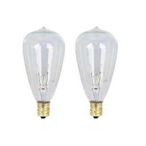 7-Watt ST12 Dimmable Cone Filament Clear Glass E12 Vintage Edison Incandescent Light Bulb Soft White 2200K(2-Pack)