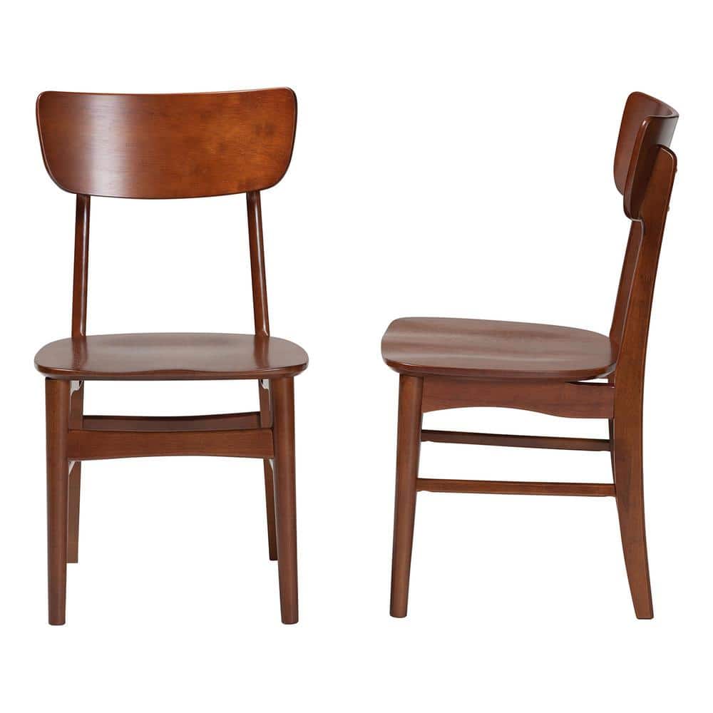 Netherlands Walnut Wood Parsons Side Chair Set