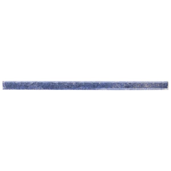 Ivy Hill Tile Mandalay Blue 0.59 in. x 11.81 in. Polished Ceramic Bullnose Wall Tile Trim