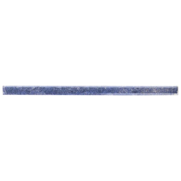 Mandalay Blue 0.59 in. x 11.81 in. Polished Ceramic Bullnose Wall Tile Trim