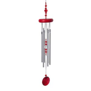Signature Collection Crystal Chime 20 in. Crimson Wind Chimes for Outdoor Patio Home or Garden Decor WFCR