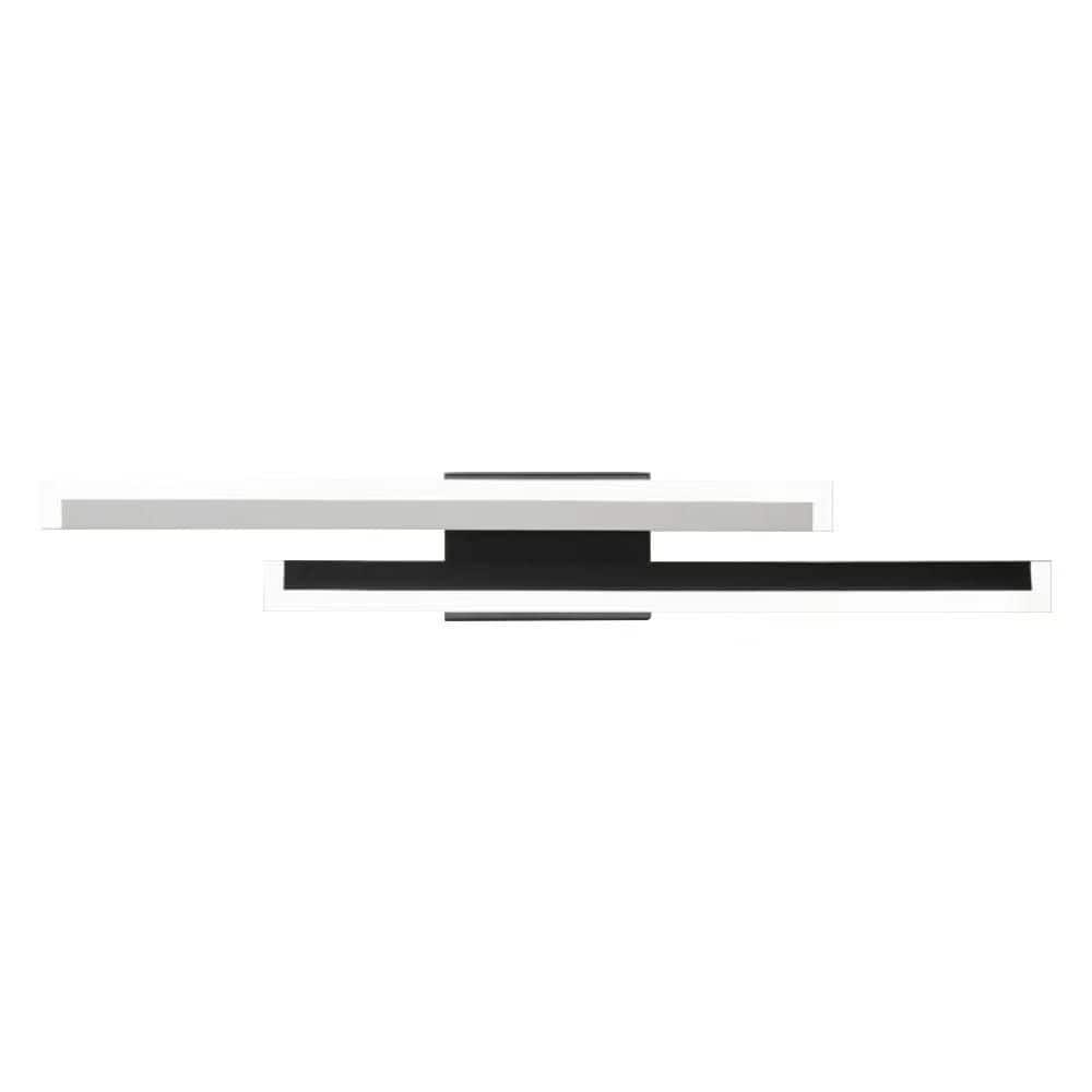 33.46 in. 1-Light Black White Semi-Flush Mount Ceiling Light LED Vanity Lig