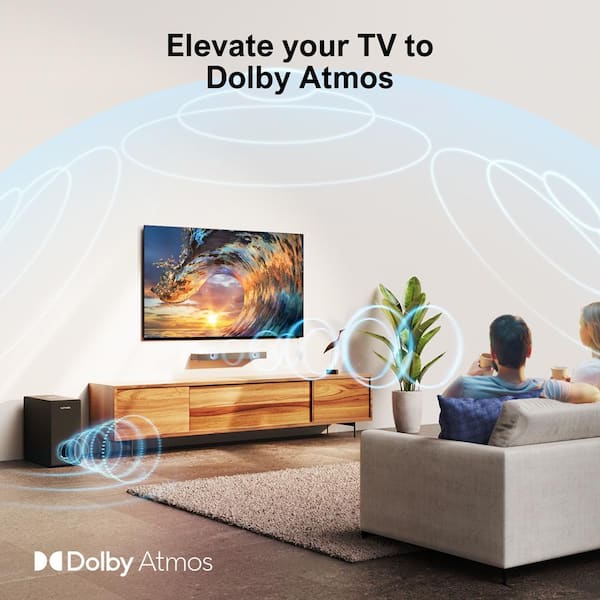 ULTIMEA Dolby Atmos Sound Bar for TV, Peak Power 190W, 3D Surround
