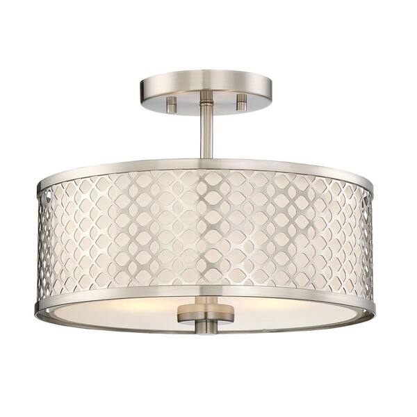 Filament Design 2-Light Brushed Nickel Semi-Flush Mount