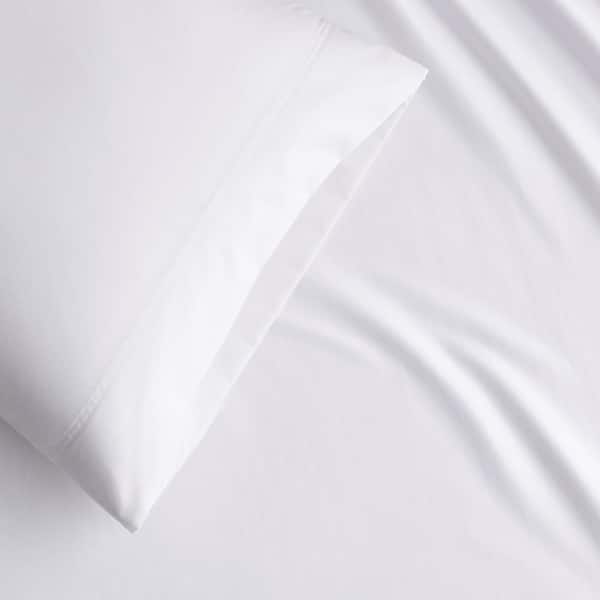 Company Cotton Wrinkle-Free Sateen Infinity Blue Sateen King/Cal King Flat Sheet