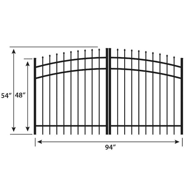 FORGERIGHT Osprey 8 ft. W x 4 ft. H Rainbow Black Aluminum Fence Gate