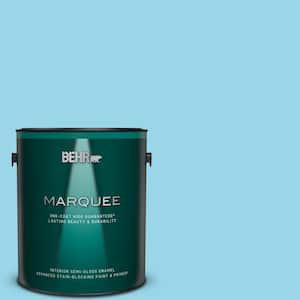 BEHR PREMIUM PLUS 1 gal. #M500-3 Blue Chalk color Satin Enamel Low