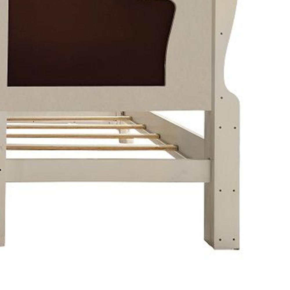 Dresden King Bed with Antique White Finish and Carvings