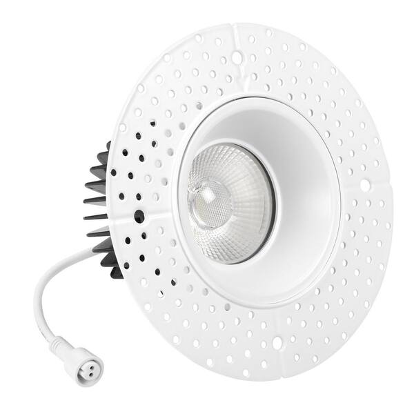 Luxrite 4 inch Trimless LED Recessed Light 5 Color Option Plaster Downlight 1000 Lumens Dimmable Wet Rated, Other