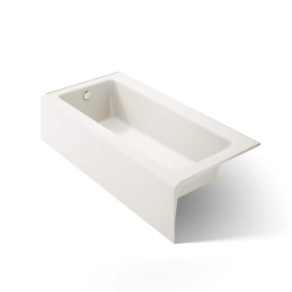 Bellwether 66 in. Left Drain Rectangular Alcove Bathtub with Integral Apron in Biscuit
