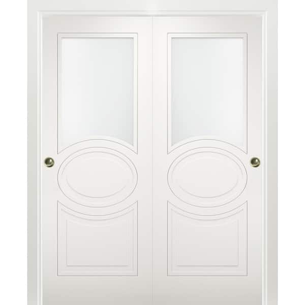 7012 48 in. x 84 in. White Finished MDF Sliding Door with Closet Bypass Hardware
