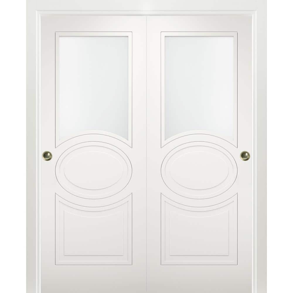 Assembly Required 64 in. x 84 in. White Finished MDF Sliding Door with Closet Bypass Hardware price history on PriceWatchPro