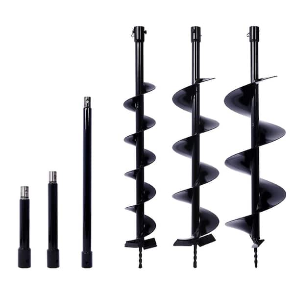 Cesicia Auger Drill Bits for Planting Set of 6-Garden Auger Drill Bit Spiral Drill Bit for 3/4 in. Shaft Post Hole Digger Bulbs