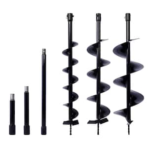 Auger Drill Bits for Planting Set of 6-Garden Auger Drill Bit Spiral Drill Bit for 3/4 in. Shaft Post Hole Digger Bulbs