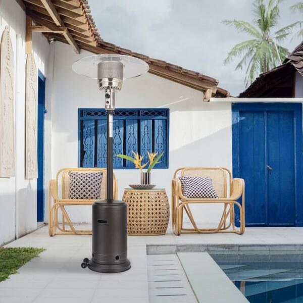 UPHA 46000 BTU Standing Propane Patio Heater in Black HD-HEATER-BLACK - The  Home Depot