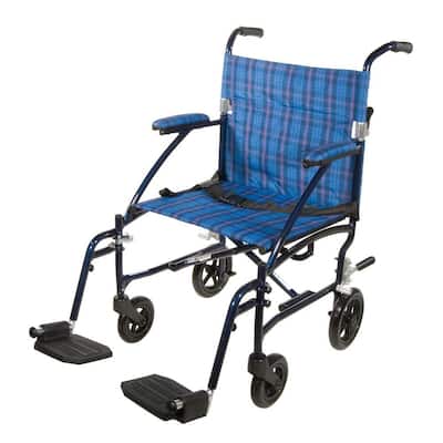 Fly Lite Ultra Lightweight Transport Wheelchair in Blue