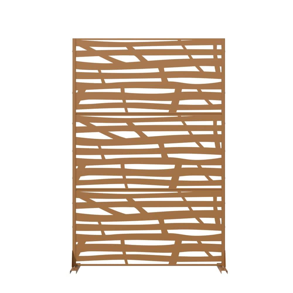 72 in. H x 47 in. W Outdoor Brown Galvanized Steel Decorative Garden Fence Privacy Screen price history on PriceWatchPro