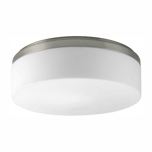 Progress Lighting Maier Collection 2-Light Brushed Nickel Flush Mount with Opal Etched Glass