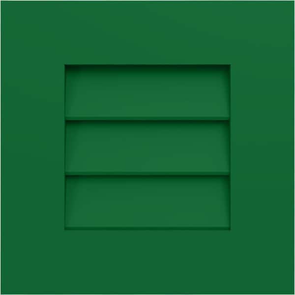 Ekena Millwork 12-in W x 12-in H True Fit PVC Louver Shutters Sample, Viridian Green