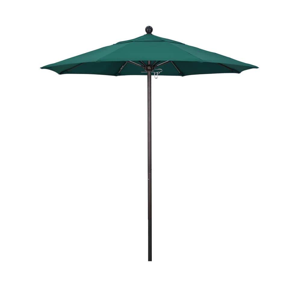 7.5 ft. Black Aluminum Commercial Market Patio Umbrella with Fiberglass Ribs and Push Lift in Hunter Green Olefin price history on PriceWatchPro