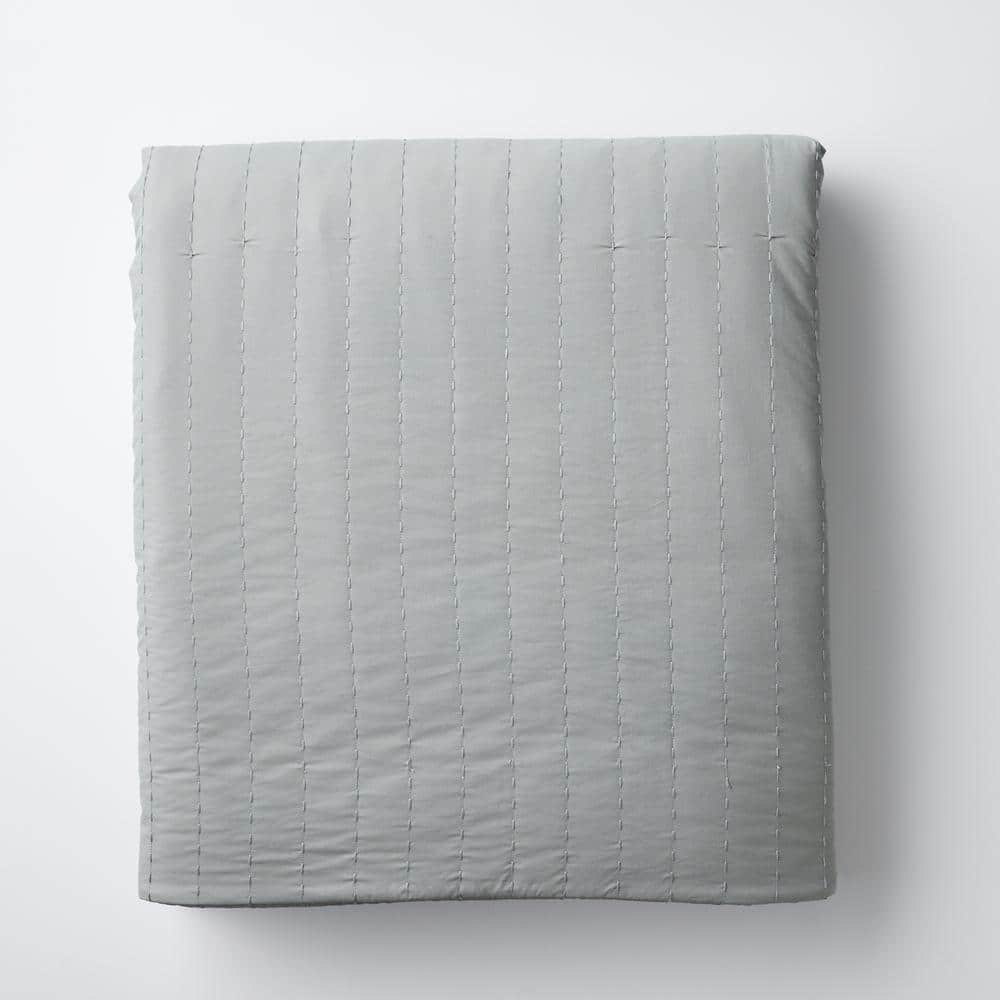 The Company Store LaCrosse Silver Standard Quilted 15 lb. Weighted Blanket 11028F OS SILVER The Home Depot