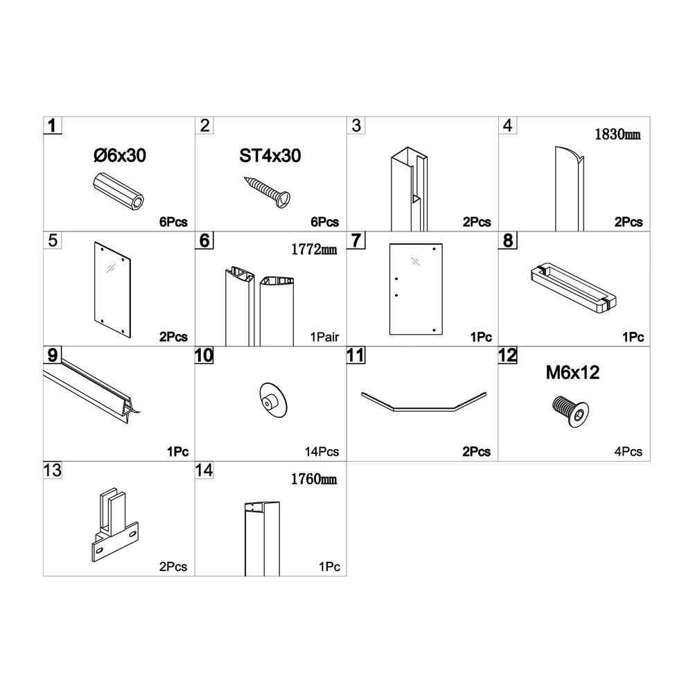 34" Chrome Semi-Frameless Neo Angle Shower Enclosure with Clear Glass