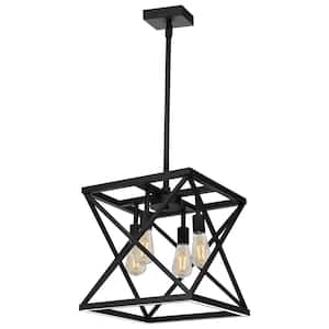 Katalyst 60-Watt 4-Light Matte Black Modern Adjustable CCT and 3-Light Modes Integrated LED Pendant Light