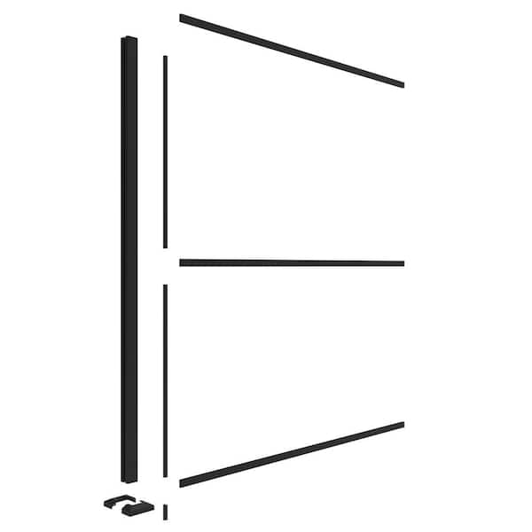 3 ft. x 6 ft. Matte Black Aluminum Decorative Screen Panel Line Post Extension Kit