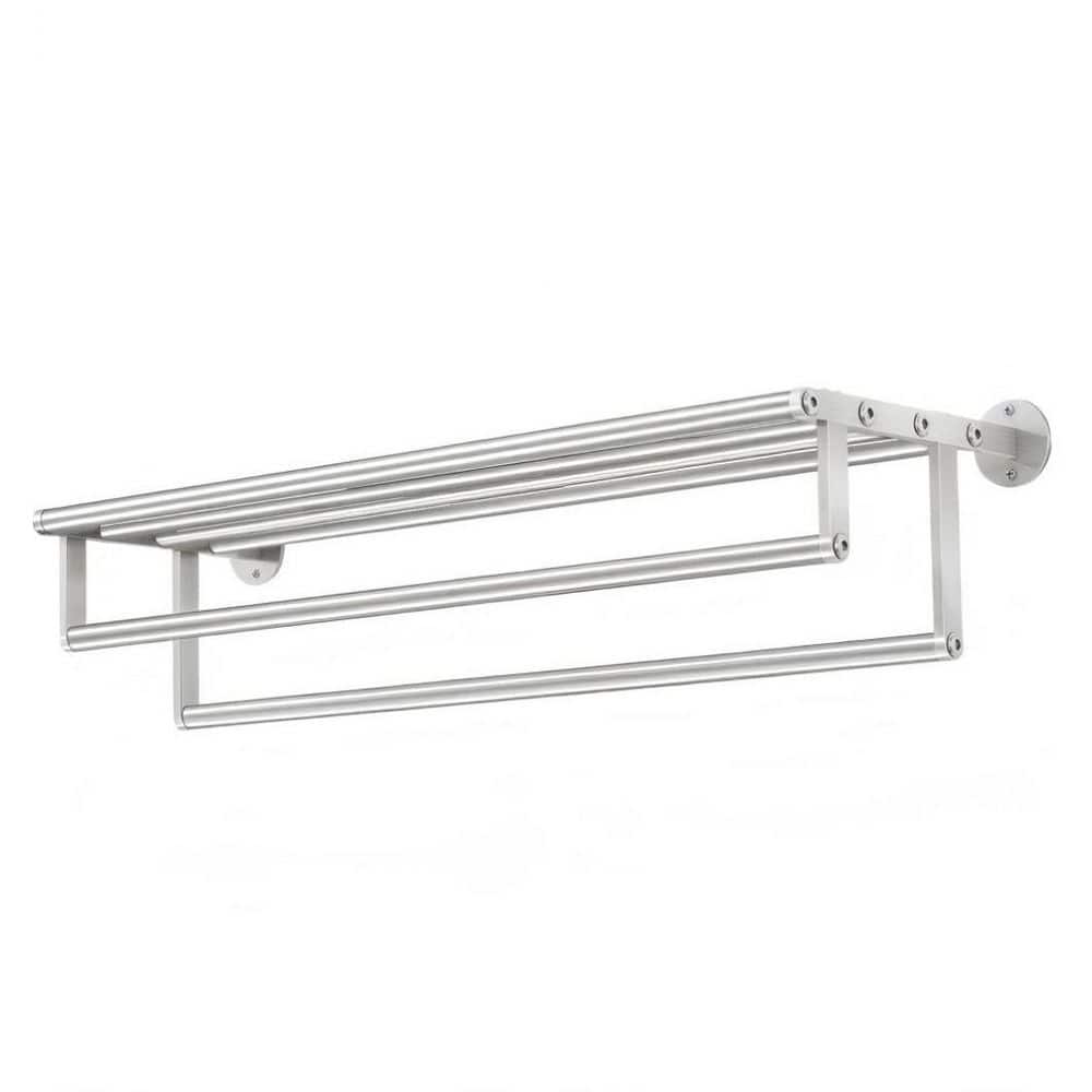 Wudkey 32 in. Stainless Steel 2-Bar Wall-Mounted Double Towel Rack