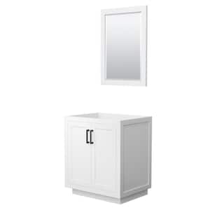 Miranda 29.25 in. W x 21.75 in. D x 33 in. H Single Sink Bath Vanity Cabinet without Top in White with 24 in. Mirror