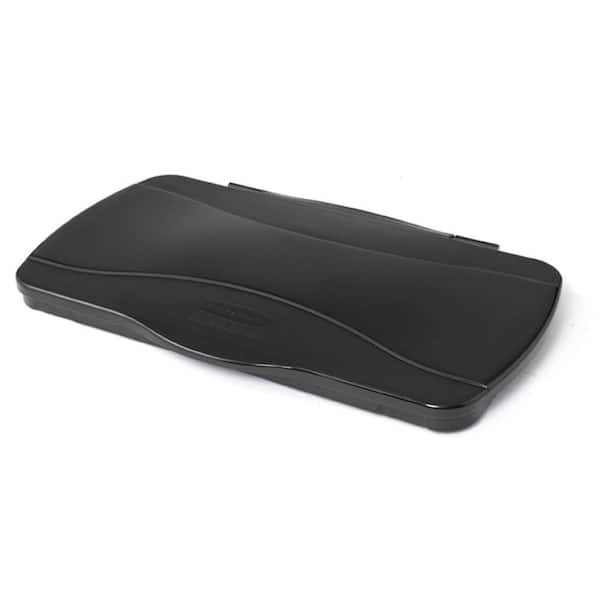 Rubbermaid Commercial Products Slim Jim Black Trash Can Hinge Top Lid