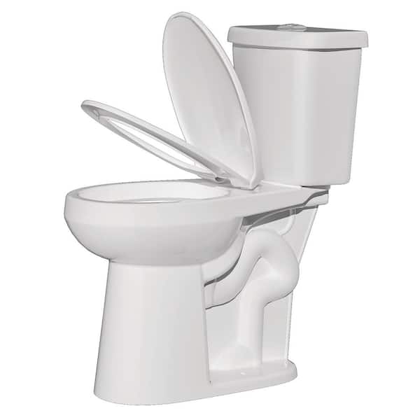 HOMLYLINK 19 in. Tall 2-Piece 1.1/1.6 GPF Dual Flush Map Flush 1000g Round Two-Piece Toilet in White Soft Close Seat Included