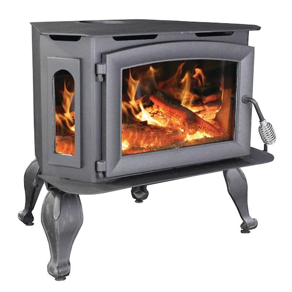 Vogelzang 1,800 Sq. ft. EPA Certified Wood Stove with Bay Front Glass On Legs with Blower