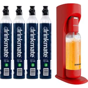 Royal Red Sparkling Water, Soda Maker CO2 Bundle, 4 60L CO2 Cartridges, Fizz Infuser, 1L Bottle