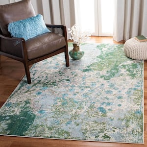 Monaco Green/Turquoise 5 ft. x 8 ft. Solid Color Area Rug