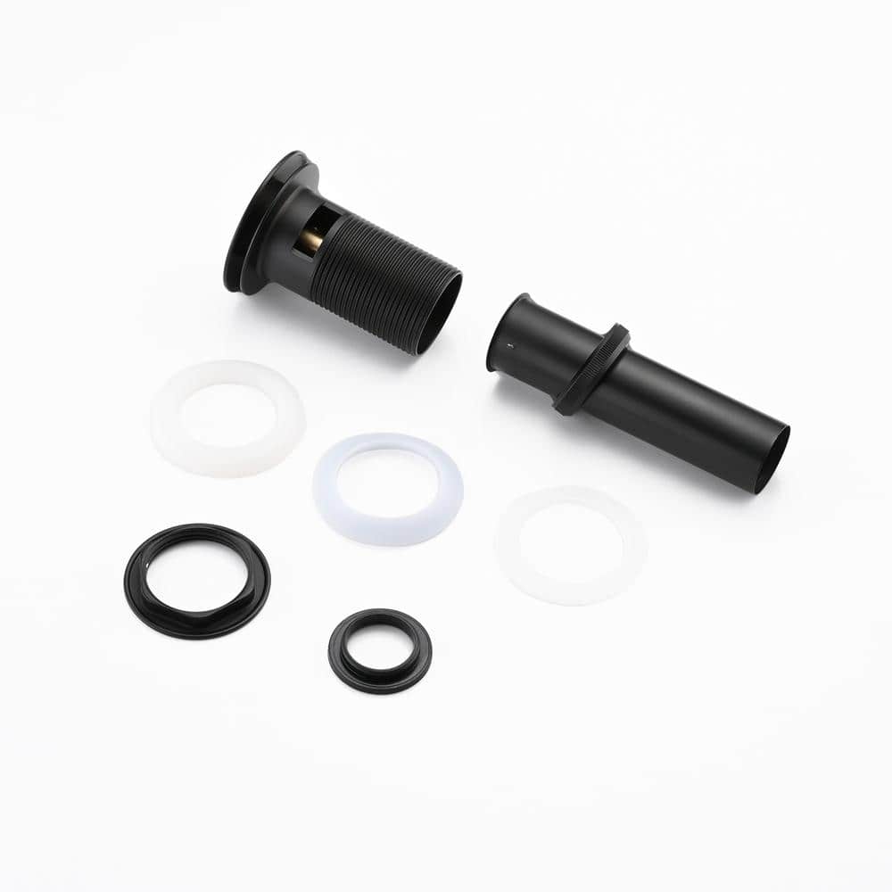 Matte Black Pop-Up Bathroom Sink Drain Stopper with Overflow