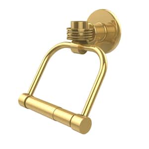 Continental Collection Single Post Toilet Paper Holder with Dotted Accents in Unlacquered Brass