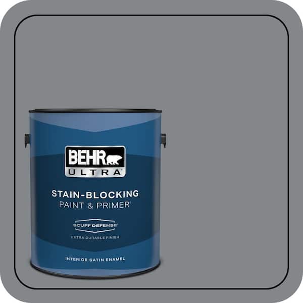 BEHR ULTRA 1 gal. #N500-5 Magnetic Gray color Extra Durable Satin Enamel Interior Paint & Primer