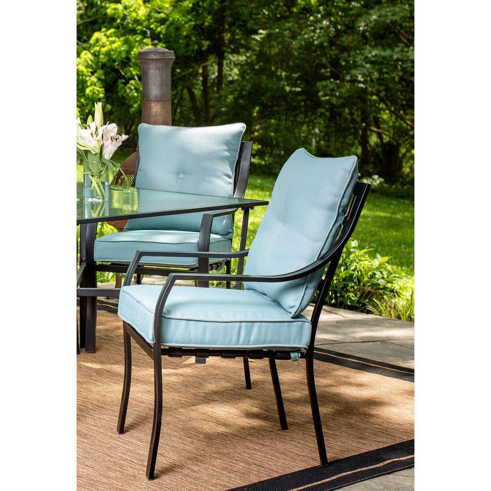 Lavallette Ocean Blue Cushioned Steel 5-Piece Dining Set