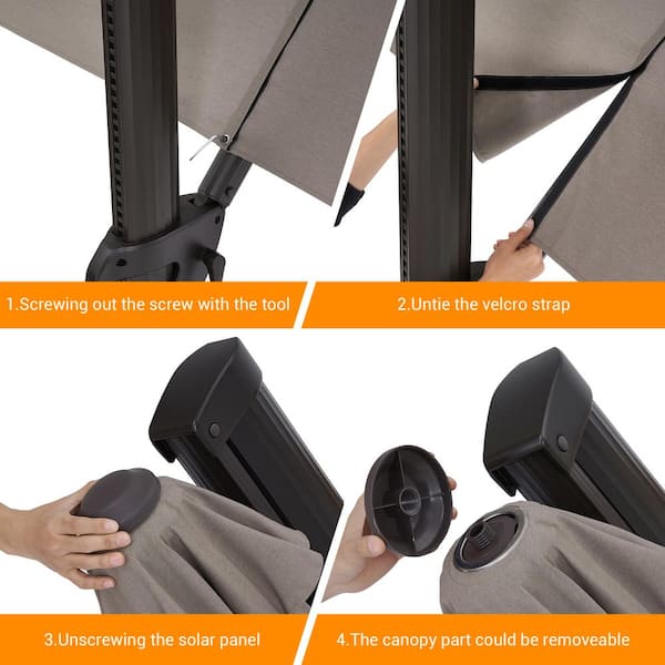 Sonkuki 11 ft. Aluminum Cantilever Patio Offset Umbrella