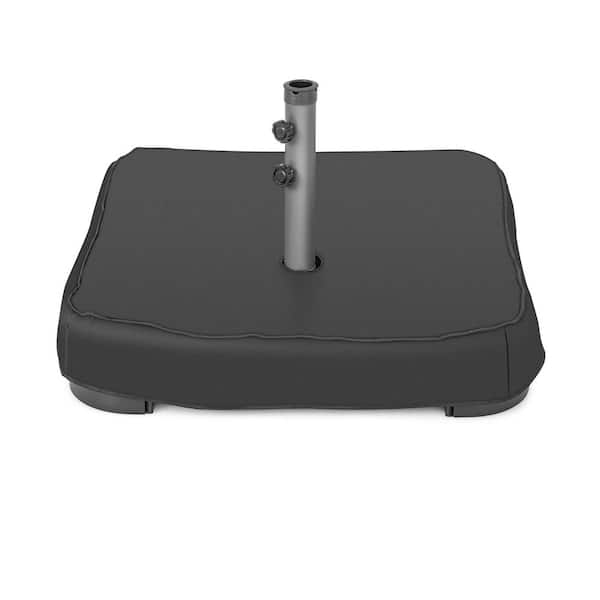 LIVIZA 29 in. Metal Patio Umbrella Base in Black with 2 Sandbags and Dust-Proof Cover