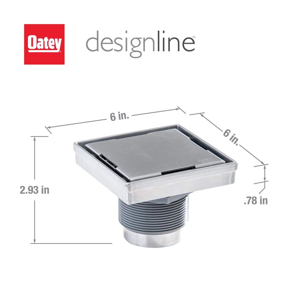 6" x 6" Stainless Steel Tile-In Shower Drain Cover