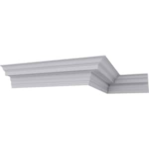 SAMPLE - 5 in. x 12 in. x 5 in. Polyurethane Felix Traditional Smooth Crown Moulding