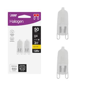 50-Watt Bright White (3000K) T4 G9 Bi-Pin Base Dimmable Decorative Halogen Light Bulb (2-Pack)