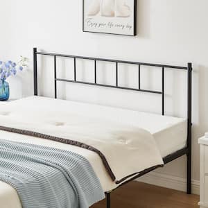 Black Metal Frame with Headboard and Footboard Full Platform Bed with Storage No Box Spring Needed Simple Design Bed