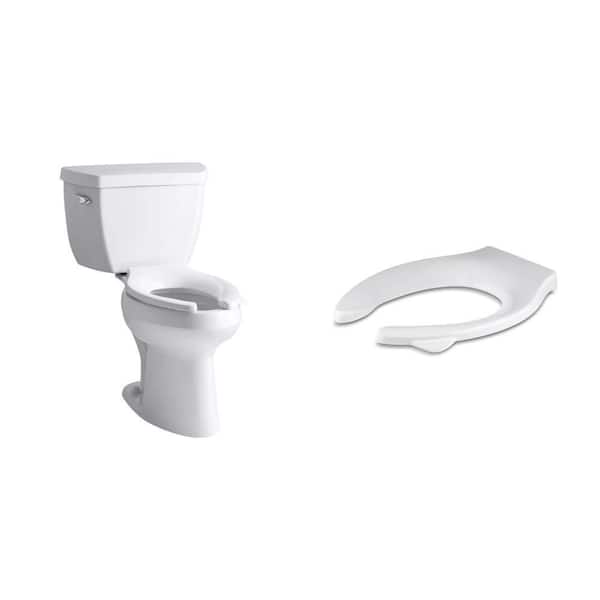 Stronghold Elongated Toilet Seat and Highline Classic 12 in. Rough In Elongated Toilet Combo (Seat Not Included)