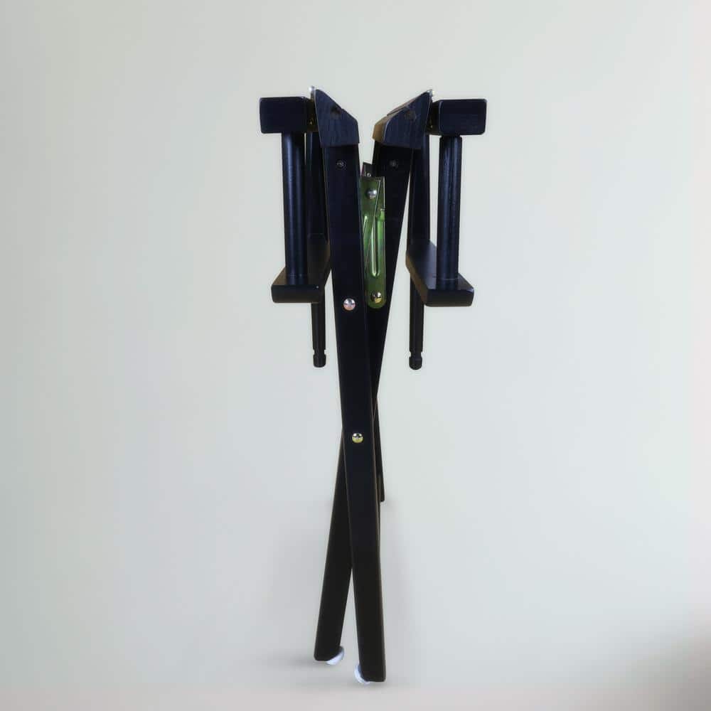 Sleek Black 18" Director's Chair with Foldable Hardwood Frame