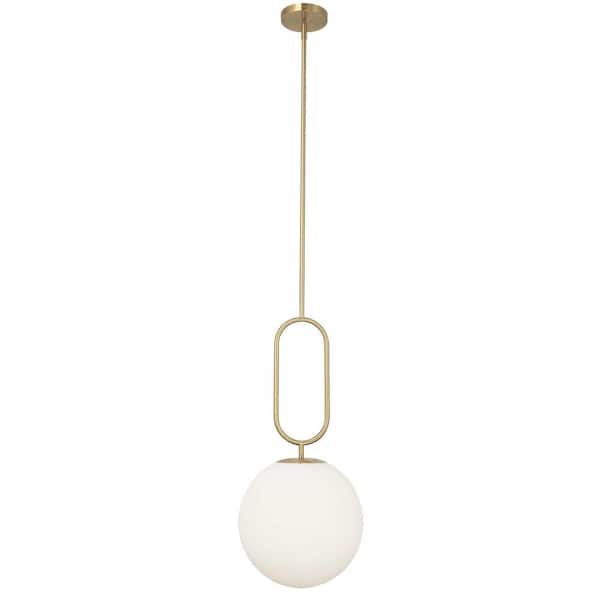 Dainolite Simone 1-Light Aged Brass Globe Pendant Light