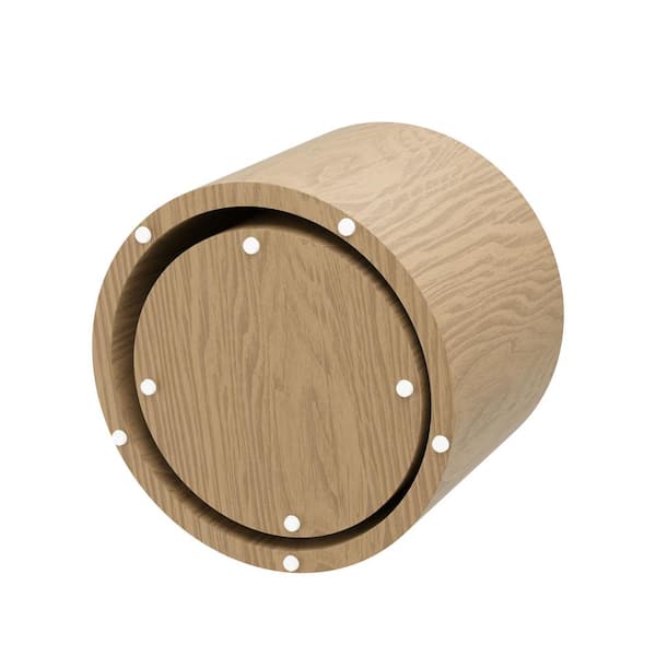 2-Piece 18.90 in. Oak Round Wood Side Table (2-Sizes) ZQ