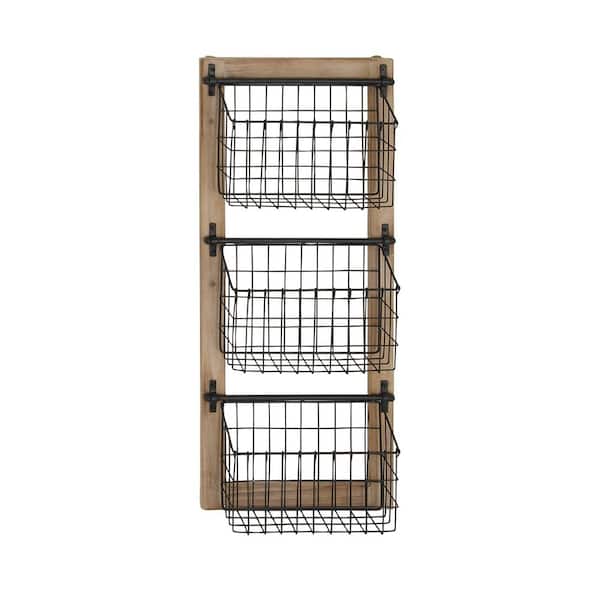 Litton Lane Black Metal Farmhouse Magazine Rack Holder 58646 - The